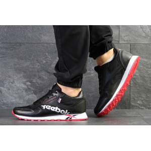 Мужские кроссовки Reebok Classic Leather MU черные с белым и красным
