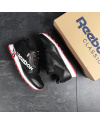 Купить Мужские кроссовки Reebok Classic Leather MU черные с белым и красным