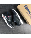 Купить Мужские кроссовки Reebok Classic Leather MU темно-синие с белым