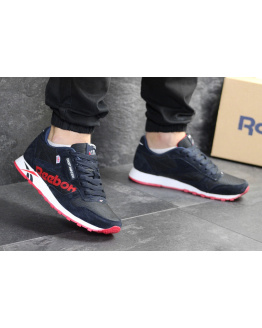Чоловічі кросівки Reebok Classic Leather MU темно-сині з червоним