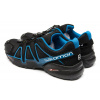 Купить Мужские кроссовки Salomon Speedcross 3 черные с голубым