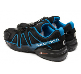 Мужские кроссовки Salomon Speedcross 3 черные с голубым