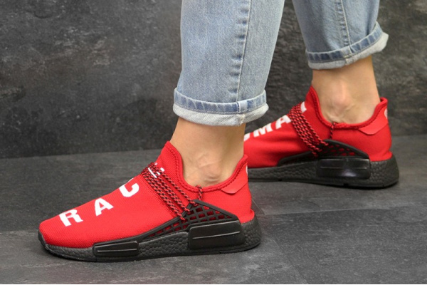 Женские кроссовки Adidas NMD x Pharrell Human Race красные