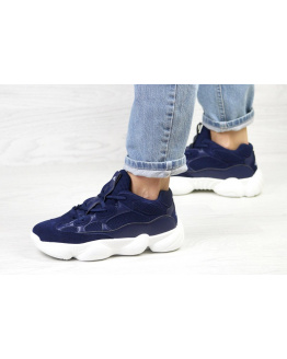 Жіночі кросівки Adidas Yeezy 500 темно-сині