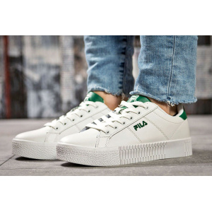 Купить Женские кроссовки Fila Creeper белые с зеленым