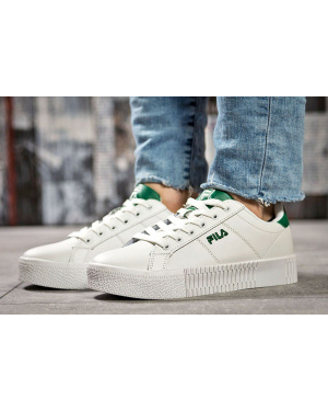 Женские кроссовки Fila Creeper белые с зеленым