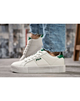 Женские кроссовки Fila Creeper белые с зеленым