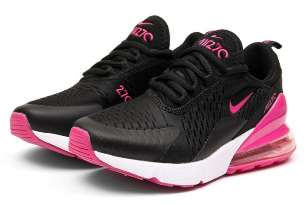 Женские кроссовки Nike Air Max 270 черные с малиновым