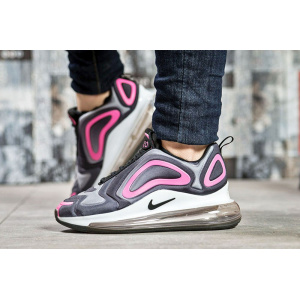 Женские кроссовки Nike Air Max 720 серые с малиновым