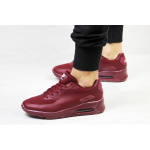 Женские кроссовки Nike Air Max 90 Hyperfuse бордовые