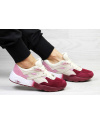 Жіночі кросівки Puma Trinomic R698 рожеві з бордовим и бежевым