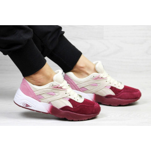 Купить Женские кроссовки Puma Trinomic R698 розовые с бордовым и бежевым