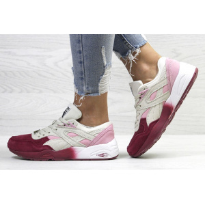 Купить Женские кроссовки Puma Trinomic R698 розовые с бордовым и бежевым в Украине