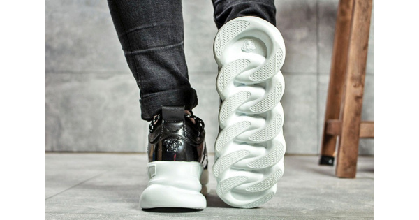 Купить женские кроссовки Versace Chain Reaction Sneakers черные