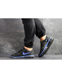 Мужские кроссовки Nike Free 5.0 черные с синим