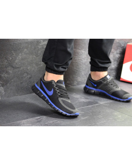 Мужские кроссовки Nike Free 5.0 черные с синим
