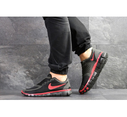 Мужские кроссовки Nike Free 5.0 черные с красным
