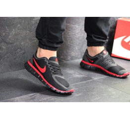 Мужские кроссовки Nike Free 5.0 черные с красным