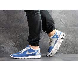 Мужские кроссовки Nike Free 5.0 синие с серым