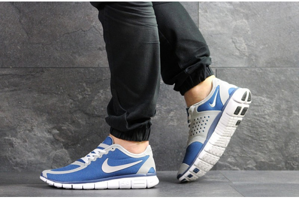 Мужские кроссовки Nike Free 5.0 синие с серым
