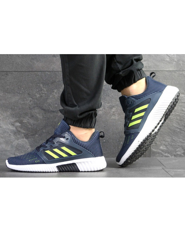 Мужские кроссовки Adidas Climacool Cm темно-синие с неоновым