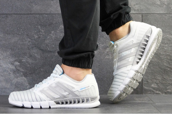 Мужские кроссовки Adidas Climacool Revolution белые с серым
