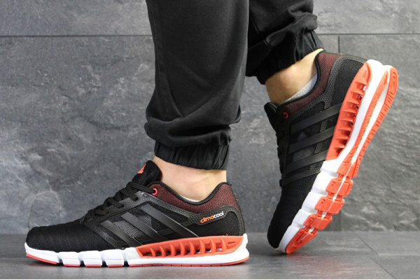 Мужские кроссовки Adidas Climacool Revolution черные с оранжевым