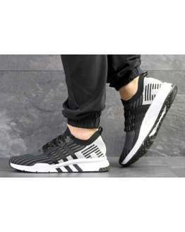 Чоловічі кросівки Adidas EQT Support Mid ADV Primeknit чорні с светло-серым