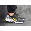 Купить Мужские кроссовки Adidas EQT Support Mid ADV Primeknit черные с светло-серым и желтым