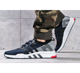 Мужские кроссовки Adidas EQT Support Mid ADV Primeknit темно-синие с черным