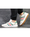 Мужские кроссовки Adidas Iniki белые с зеленым
