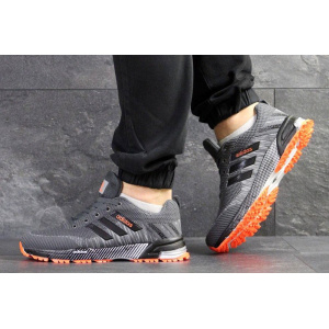 Мужские кроссовки Adidas Marathon серые с оранжевым