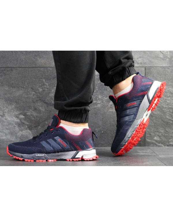Чоловічі кросівки Adidas Marathon сині з червоним