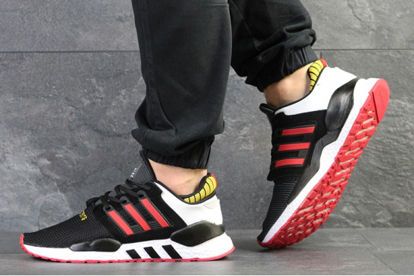 Мужские кроссовки Adidas Originals EQT Support 91/18 черные с белым и красным