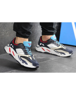Чоловічі кросівки Adidas Yeezy Boost Wave Runner 700 x Balance Life темно-сині з білим