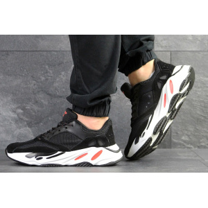 Мужские кроссовки Adidas Yeezy Boost Wave Runner 700 x Balance Life черные с белым