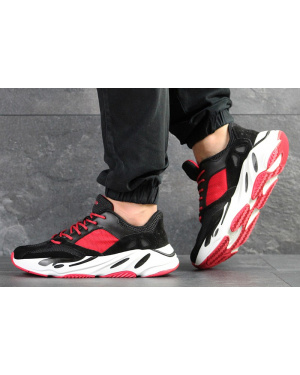 Чоловічі кросівки Adidas Yeezy Boost Wave Runner 700 x Balance Life чорні з червоним