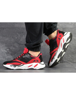 Чоловічі кросівки Adidas Yeezy Boost Wave Runner 700 x Balance Life червоні з чорним