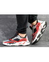 Чоловічі кросівки Adidas Yeezy Boost Wave Runner 700 x Balance Life сірі з чорним и красным