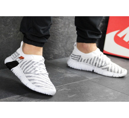 Мужские кроссовки Nike Air Flyknit белые с серым