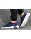 Мужские кроссовки Nike Air Flyknit темно-синие с белым