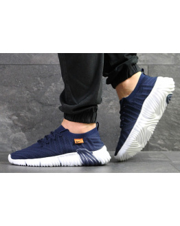 Чоловічі кросівки Nike Air Flyknit темно-сині з білим