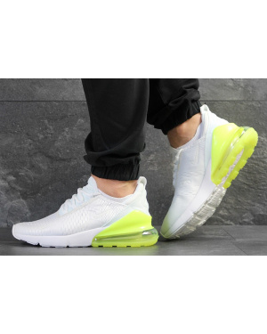 Мужские кроссовки Nike Air Max 270 белые с неоновым