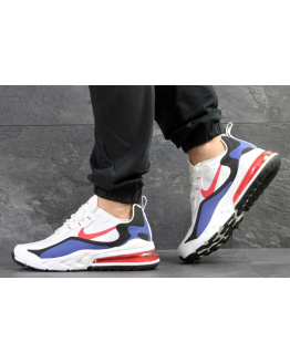 Мужские кроссовки Nike Air Max 270 x React белые с красным и синим