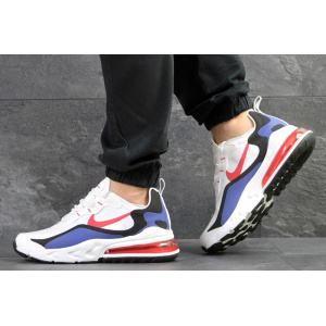 Мужские кроссовки Nike Air Max 270 x React белые с красным и синим