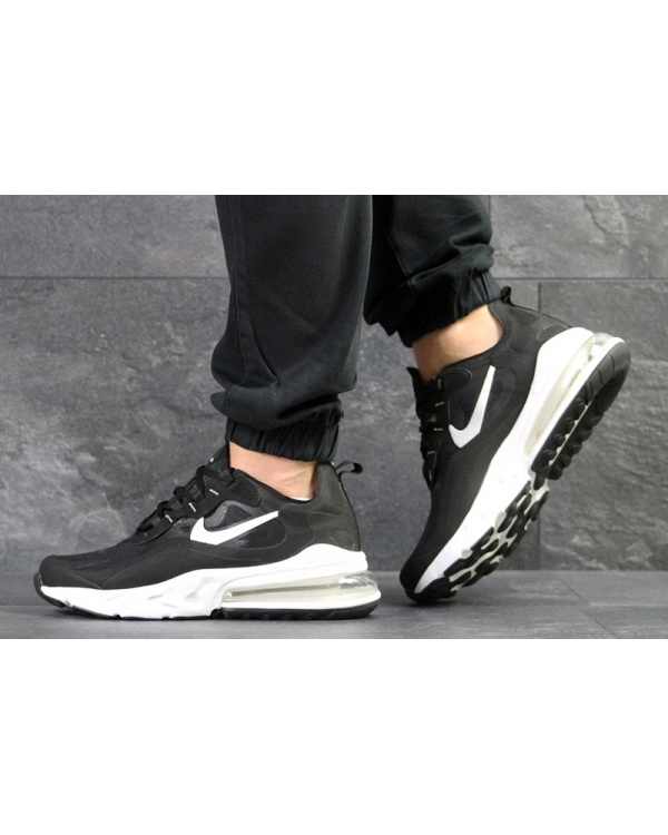 Мужские кроссовки Nike Air Max 270 x React черные с белым