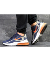 Чоловічі кросівки Nike Air Max 270 x React сині з помаранчевим