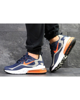 Мужские кроссовки Nike Air Max 270 x React синие с оранжевым