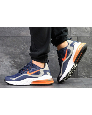 Чоловічі кросівки Nike Air Max 270 x React сині з помаранчевим