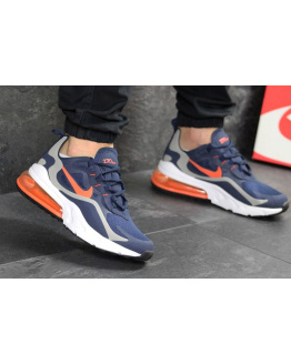 Мужские кроссовки Nike Air Max 270 x React синие с оранжевым